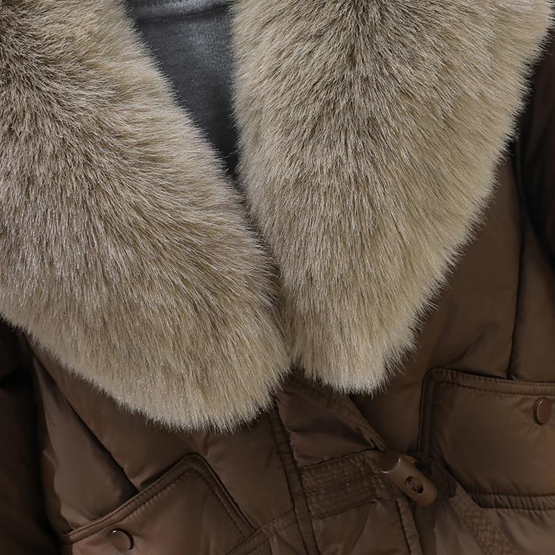 Cappotti Invernali da Donna alla Moda con Grande Colletto in Pelliccia Sintetica, Parka Caldi e Spessi, Giacche da Donna Ample