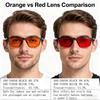 Orange Lens Blue Light Blocking Glasses for Gaming Work Better Sleep Square Frame Red Lens Men Anti Eye Strain