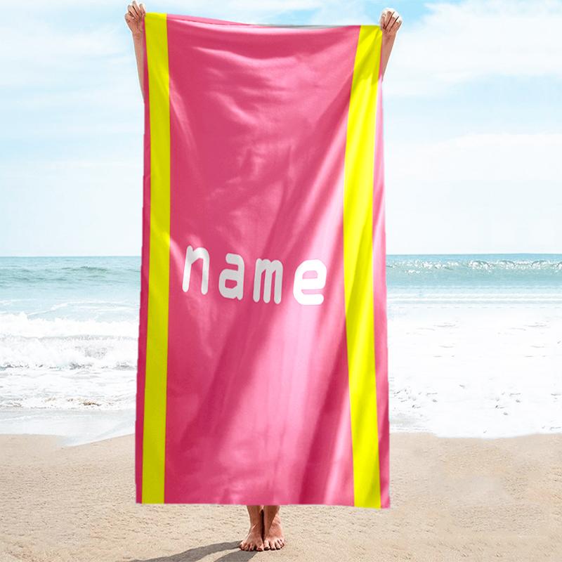 1PC Custom Name Name Beach Towel Highly Absorbent And Sand-Resistant Towel for Swimming, Pool, Yoga, And Travel Lightweight