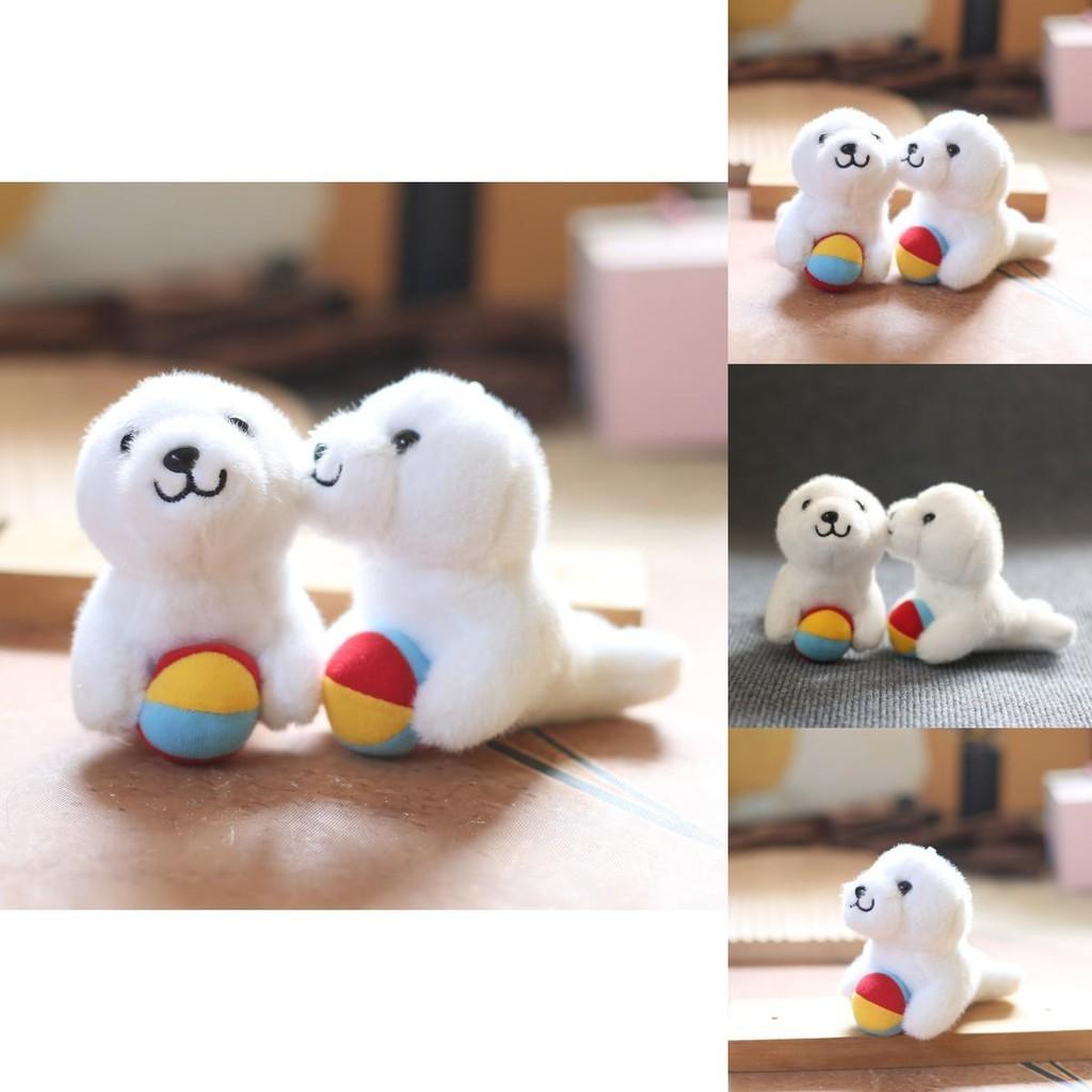 Cute Seal Plush Keychain Fluffy Toy Ultra-soft Stuffed Animal Bag Accessory