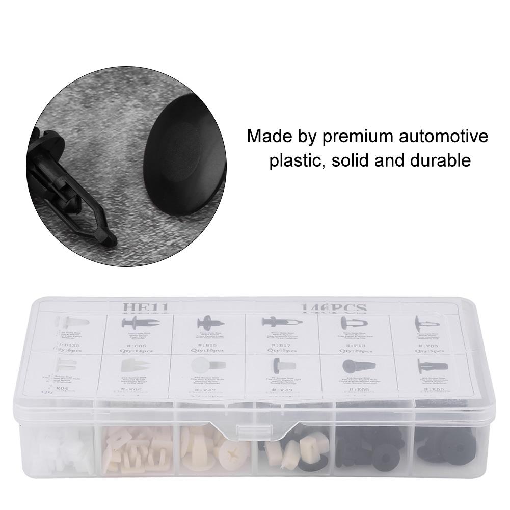 146 szt. 12 rozmiarów Spinki do drzwi samochodowych, zderzaków, nitów, klipsów do listew, zatrzaski do paneli dla Toyota
