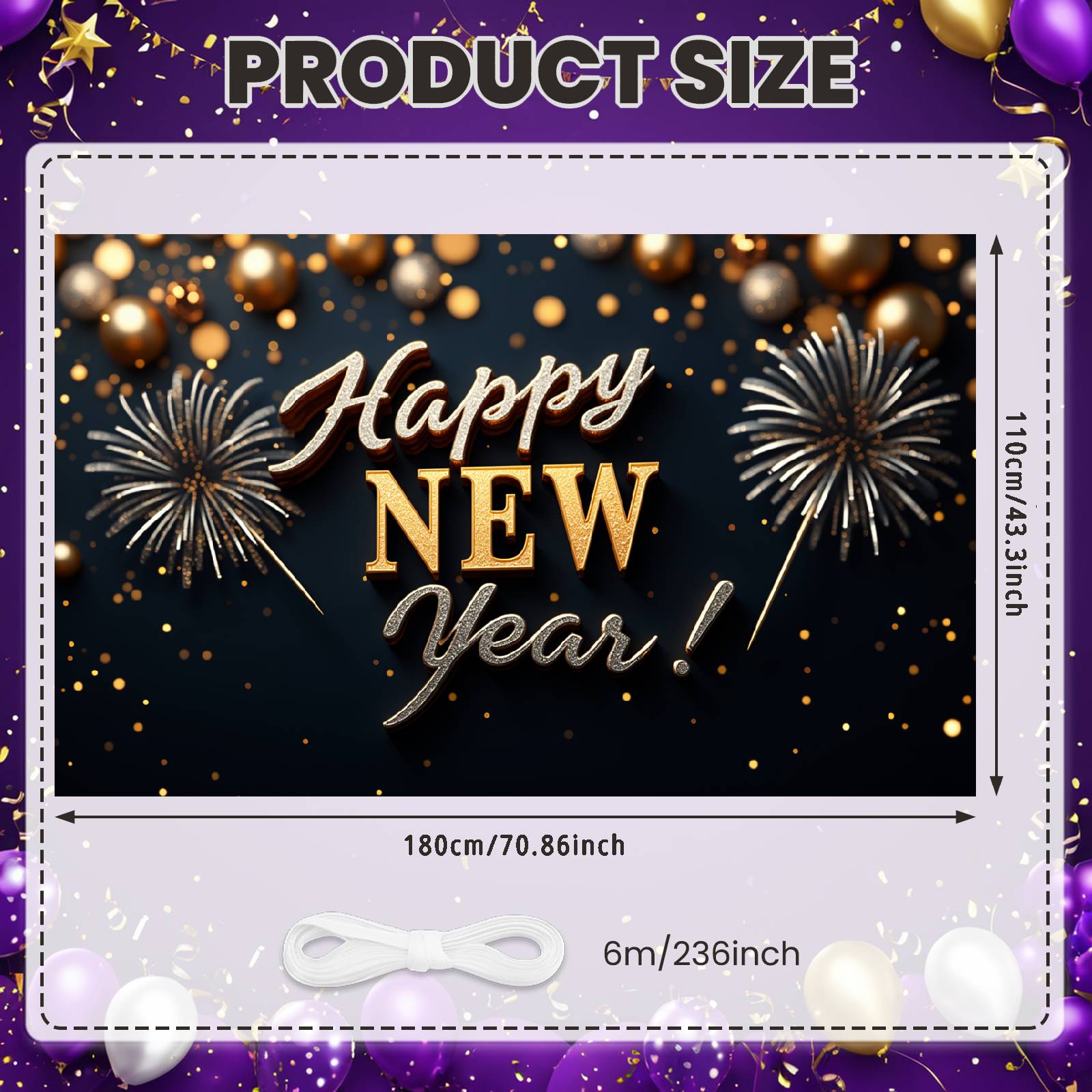 Festive Backdrop Celebratory Pattern Festive Display New Year Event Display Holiday New Year Backdrop For Home Decoration