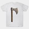 Men Black Print T-shirt Norse Heritage: Intricately Engraved Viking Battle Axe No-Cut Transfer Paper Print Cotton Tshirt