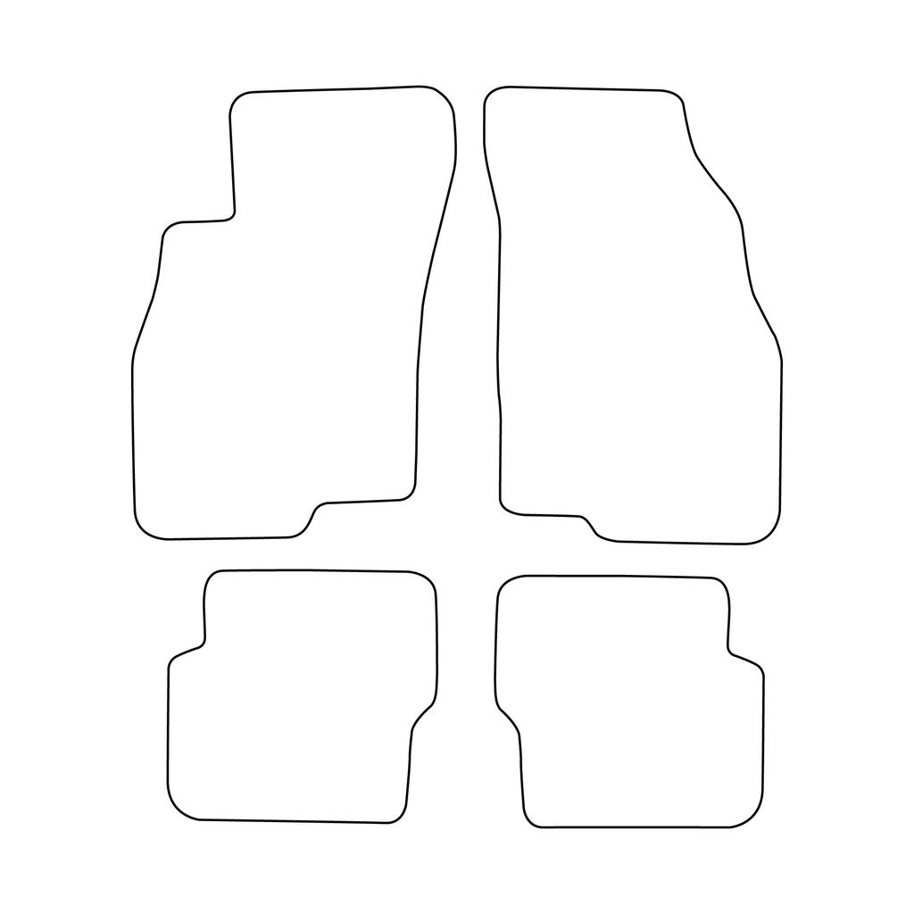 [BLM]FI026 Red - Set of Velour Floor Mats To Fit Fiat Punto Evo 2009-2012 - Red Trim