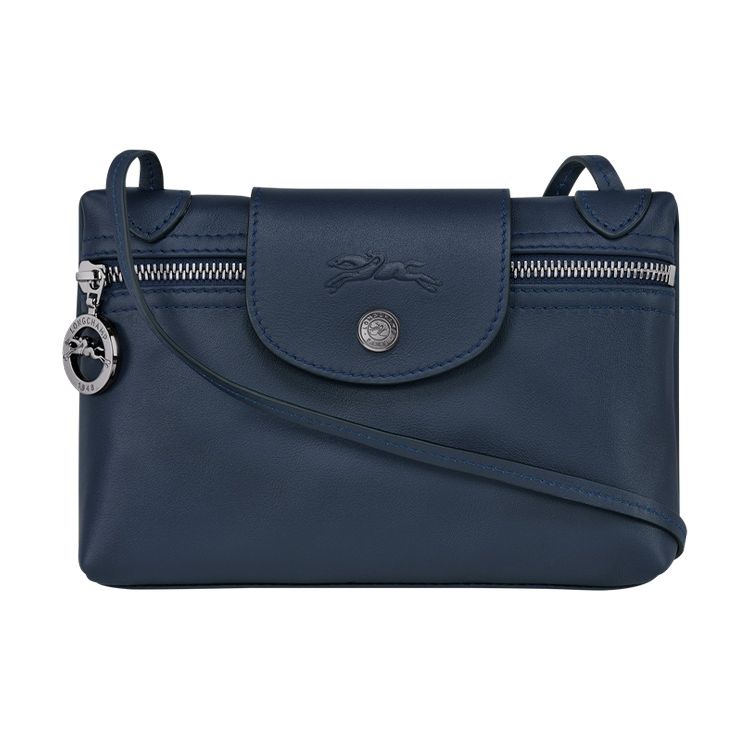 

Longchamp Le Pliage 20 Snap Zipper Closure Leather Shoulder Crossbody Bag Women bags Navy-Blue 10188987556 Basic Set (Bag+Dust Bag)