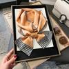 Satin high-end tied hair long silk scarf headband elegant and simple versatile hair band headband streamer hair accessories women's tied bag