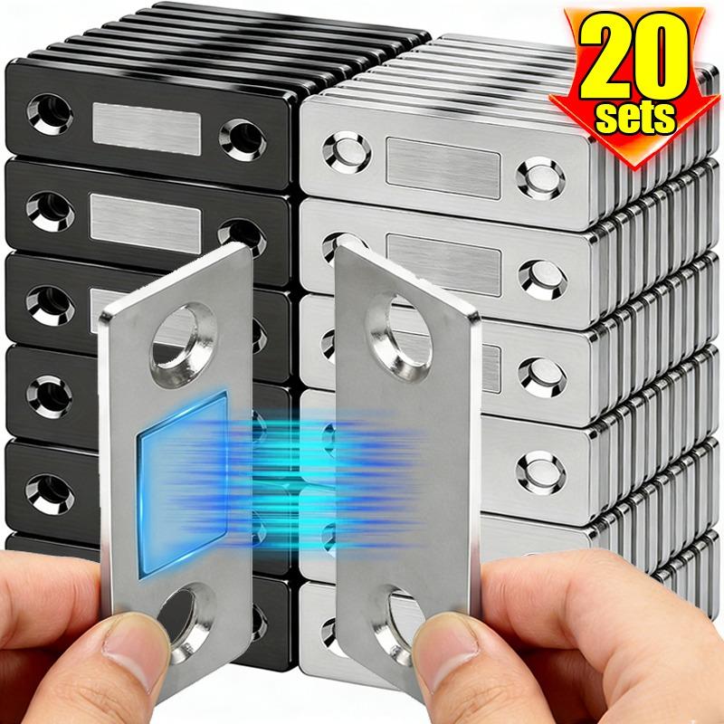 Attrape-porte magnétique ultra-fin Attrape-armoires Magnets Ferme-porte auto-adhésifs Feuille Magnets Tiroir d'armoire Fenêtre Attaches magnétiques Outils