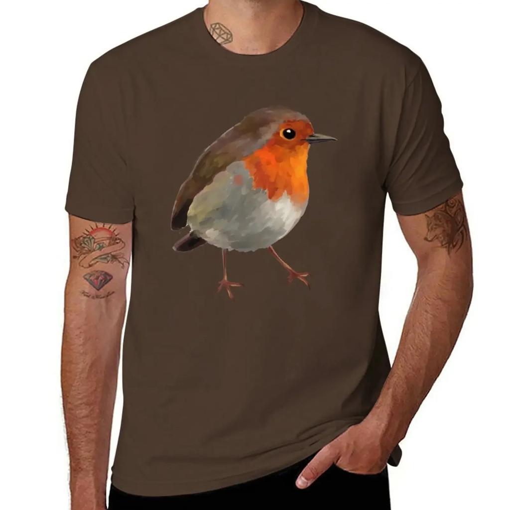 Robin T-Shirt Sommeroberteile Tierdruck für Jungen Herren-T-Shirt