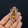 Tiger Eye Pendant, Handmade Gemstone 999 Copper Wire Wrapped Pendant Antique Jewelry, For Gift Silver Jewelry