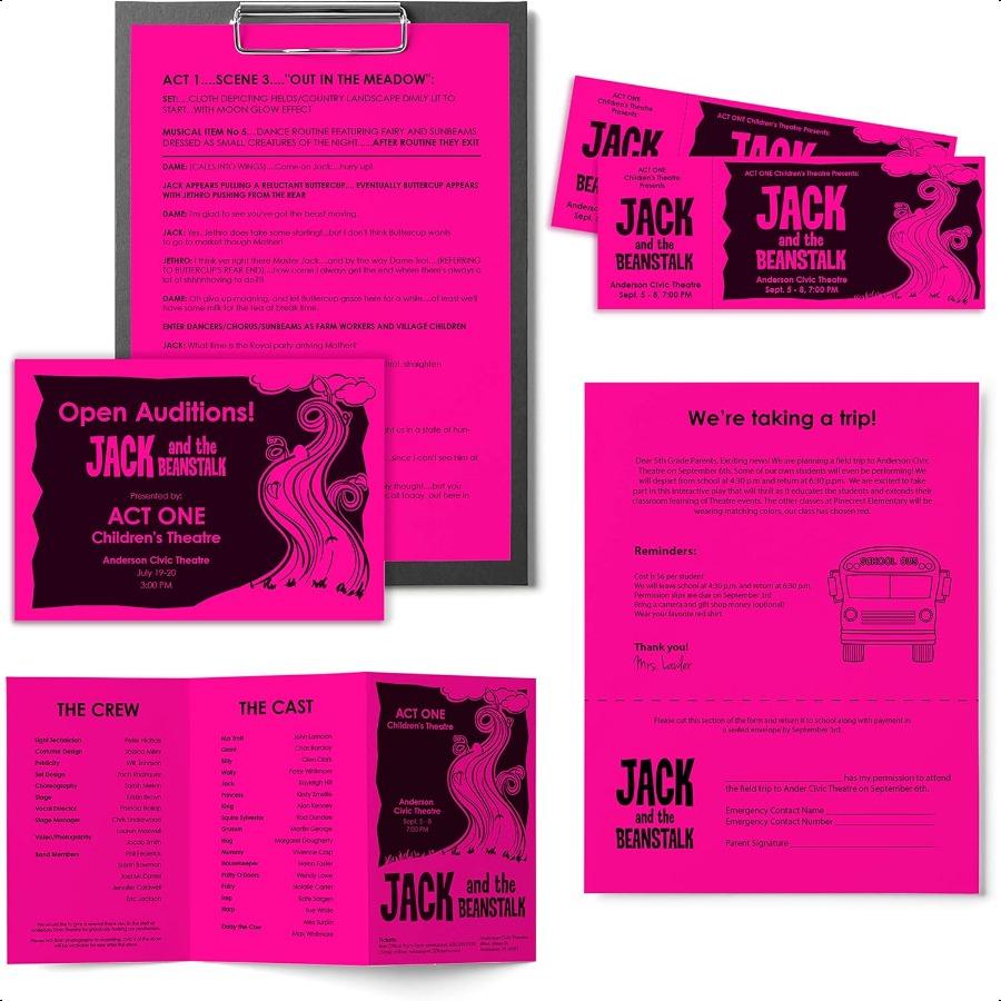 Mega Collection Colored Paper Bright Pink 625 Sheets 24 lb 89 gsm 8.5" x 11" MORE SHEETS! 91674