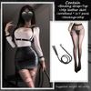 Sexy Secretary Office Lady OL Teacher Uniform Sheer Mesh Shirt Skirt Strap Outfit Cosplay Costume Temptation Exotic Mini Dress