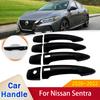 For Nissan Sentra Sylphy B18    Gloss Black Smart Door Handle Cover Car Decorate Styling Exterior Accessorie Sticker