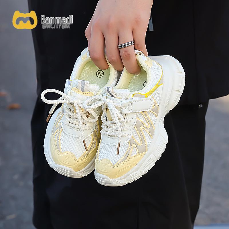 Kids' Casual 2026 Spring/Autumn Round Toe Breathable Mesh Sneakers for Short Children with Thick Sole