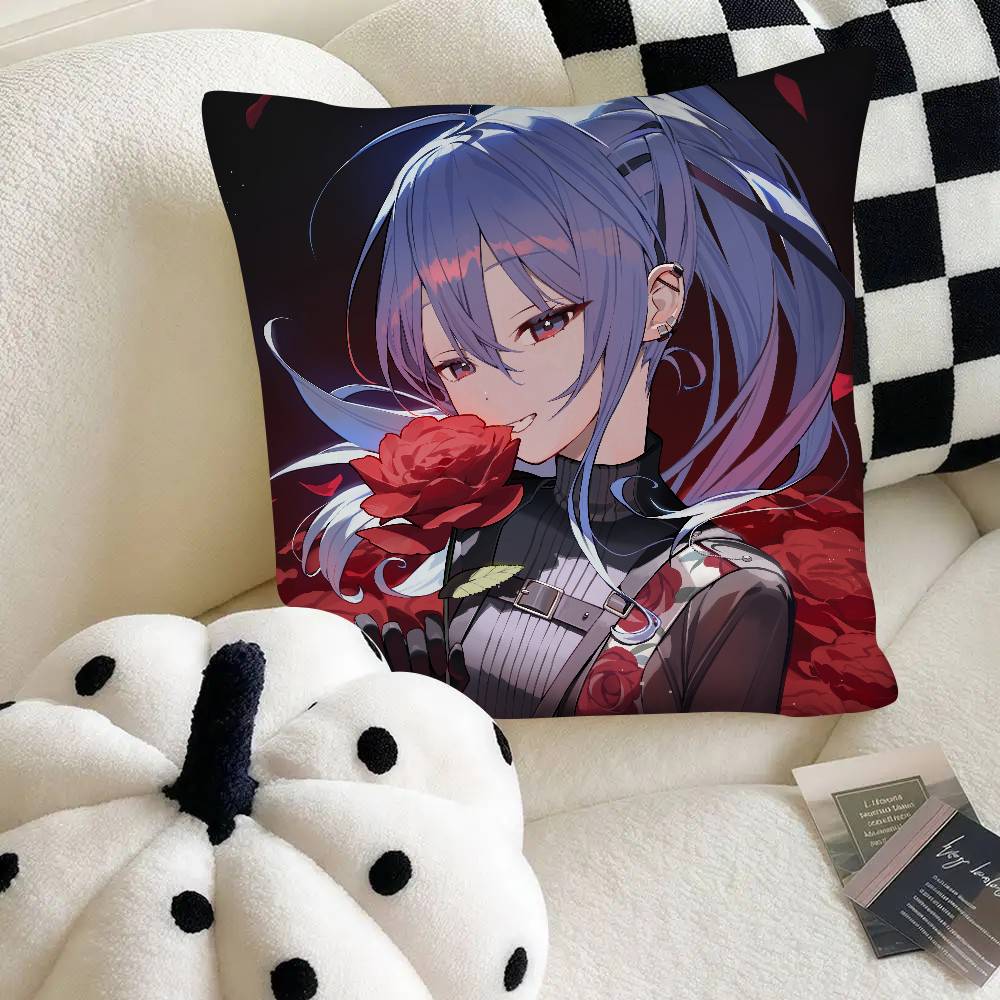 Anime Virtual Girl Hoshimachi Suisei Pillow Case Fashion Square Pillowcase Bedroom Sofa Room Ins Decoration Leisure