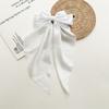 Ladies Satin Large White pink Red Blue Black Ribbon bow Oversized bow Long tail hair clip spring clip ponytail Hair accessorie