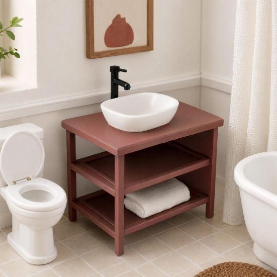 Lavandino per Casa delle Bambole, Mobili in Miniatura Scala 1/12, Set Lavandino Mini da Bagno con Scaffale, Accessori per Casa delle Bambole