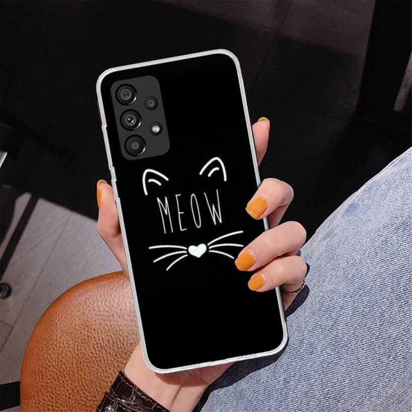 Cat Cute Kitten Cartoon Phnoe Case for Samsung Galaxy A17 A37 A57 A16 A26 A36 A56 A15 A14 A13 A55 A54 A53 A35 A34 A33 A25 A24 A2