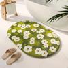 VIKAMA Fresh Flower Synthetic Cashmere Carpet Soft Absorbent Bathroom Floor Mat Shower Entrance Door Mat Bedroom Decor