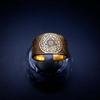 Handmade Russian Retro Angel Brass Ring with Seal of Solomon - Adjustable