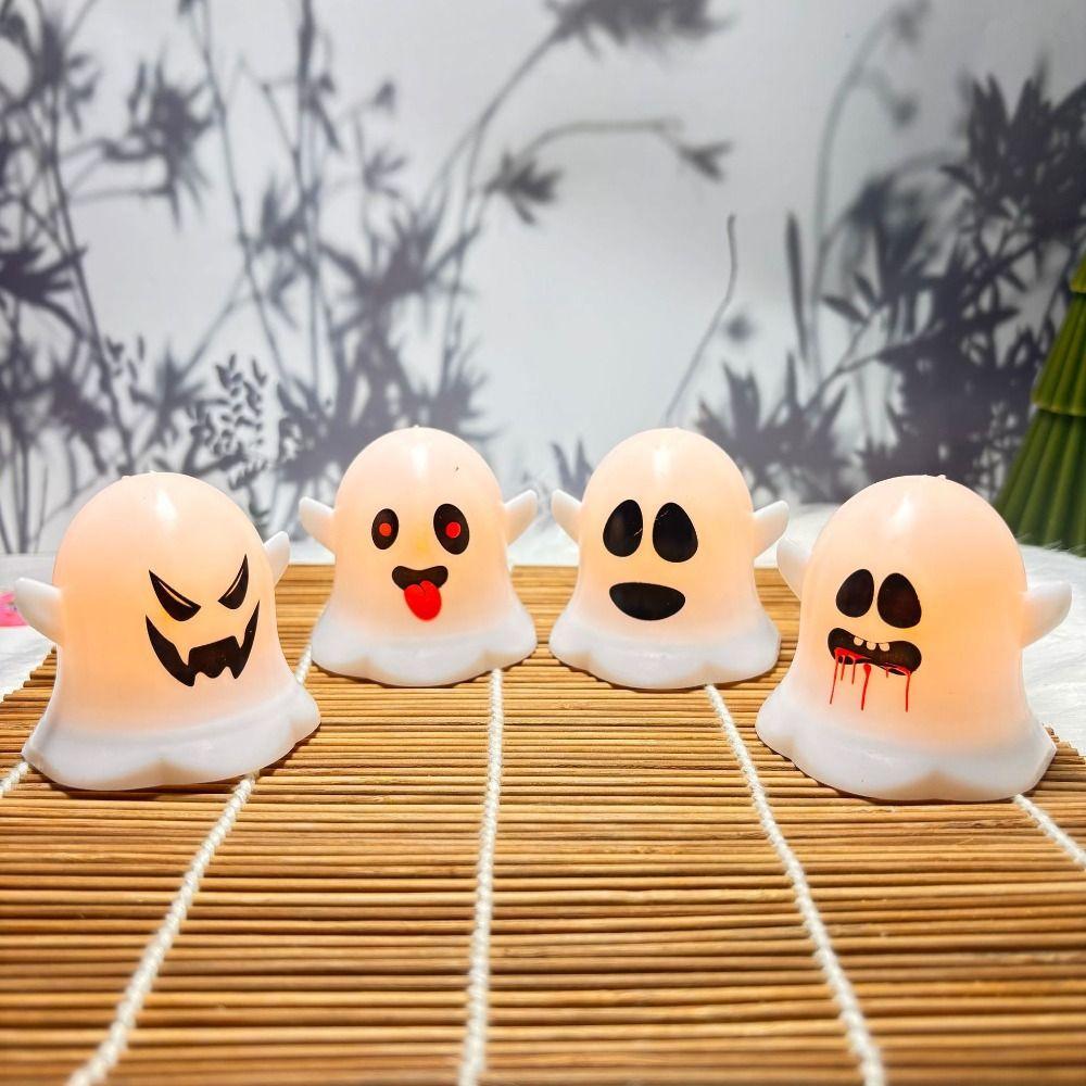 Plastic LED Candle Light Portable Ghost Hanging Ornament Halloween Ghost Lamp  Yard Decor