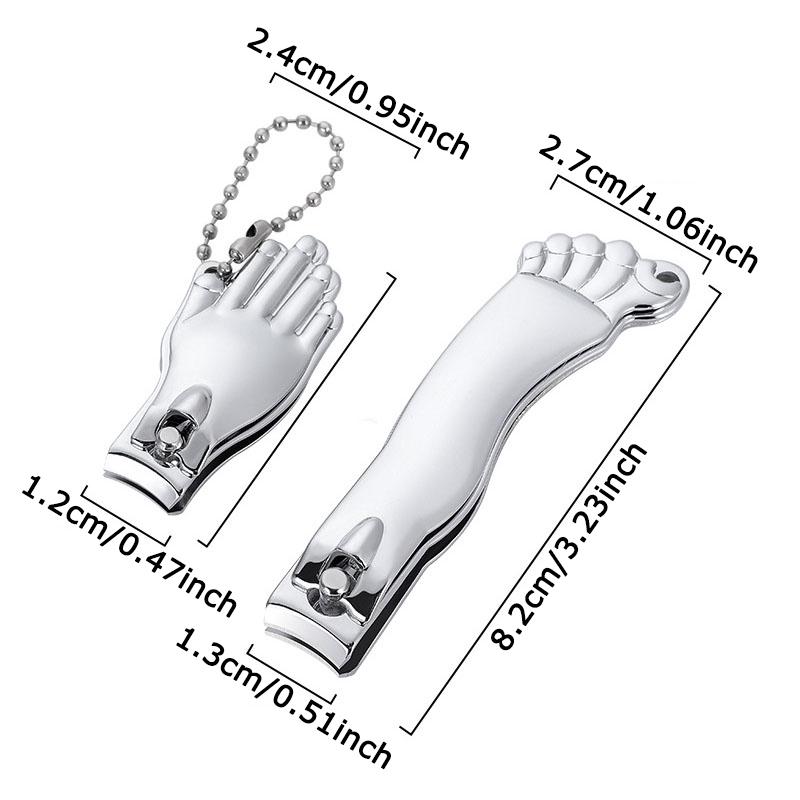WTEMPO Creative Hand-foot-shaped Nail Clipper Key Chains Multi-purpose Household Nail Clipper Keychains Car Key Door Key Decorative Pendents