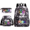 New rhythm box Sprunki music game schoolbag backpack pencil bag three-piece set student heat transfer backpack