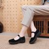 Fashion Women Fashion Sweet Light Weight Black Platform High Quality Buckle Strap Shoes Lady Casual & Retro Dance Flat Shoes 2025