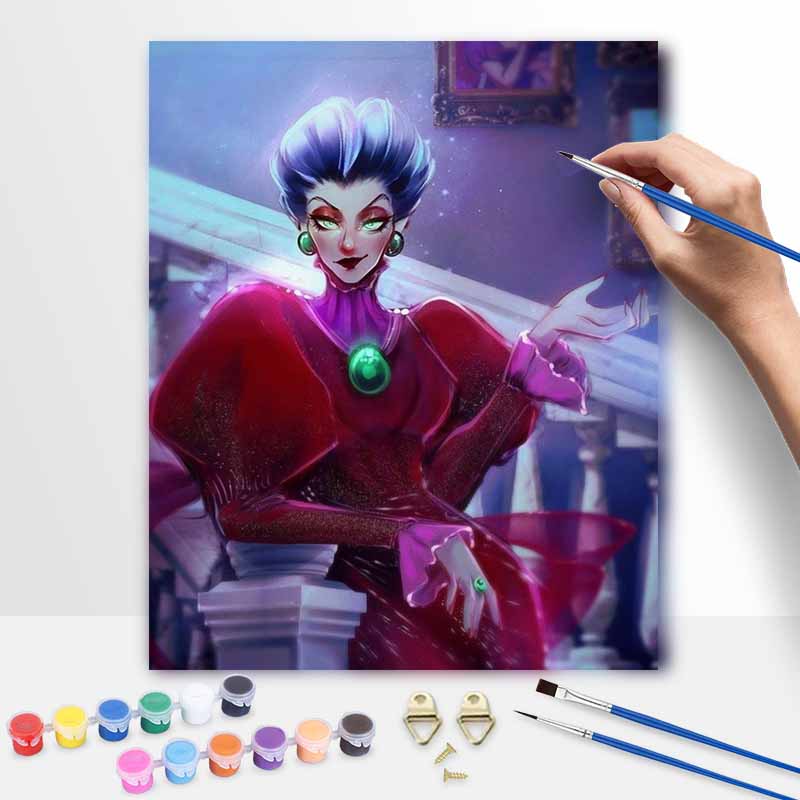 Disney oil painting Cruella handmade diy art painting home decoration 30x40cm