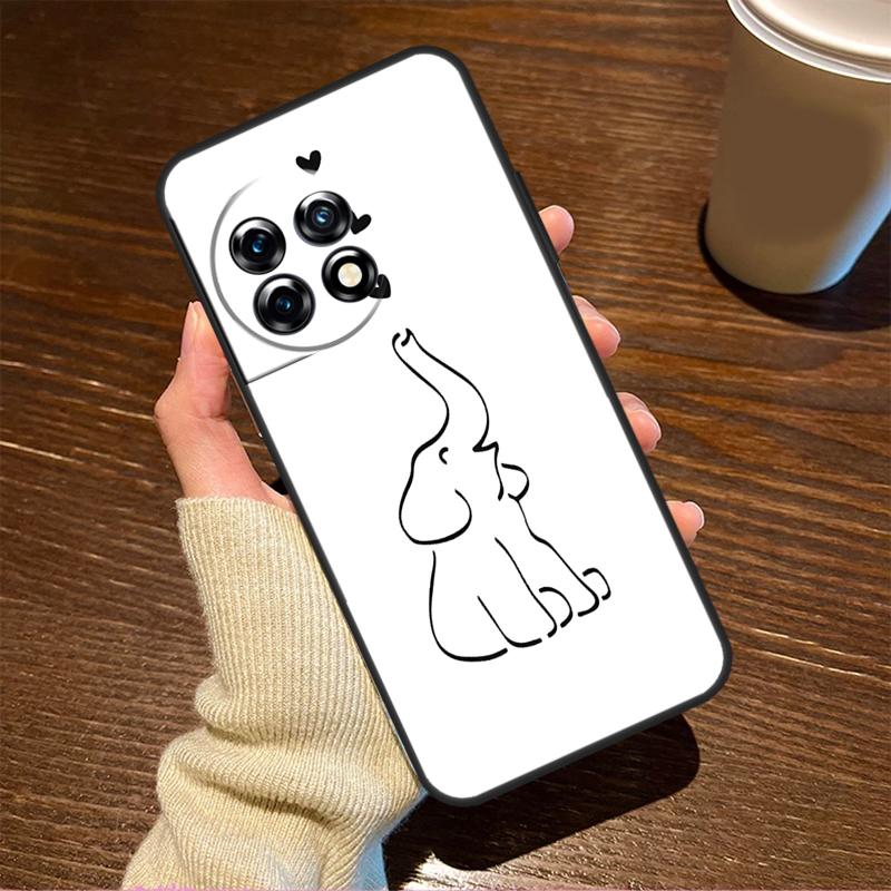 Cute Elephant For OnePlus 15R 13 12 11 9 Pro 12R 13R 10T 13T Case For OnePlus Nord 5 CE 2 3 4 Lite N20 N30