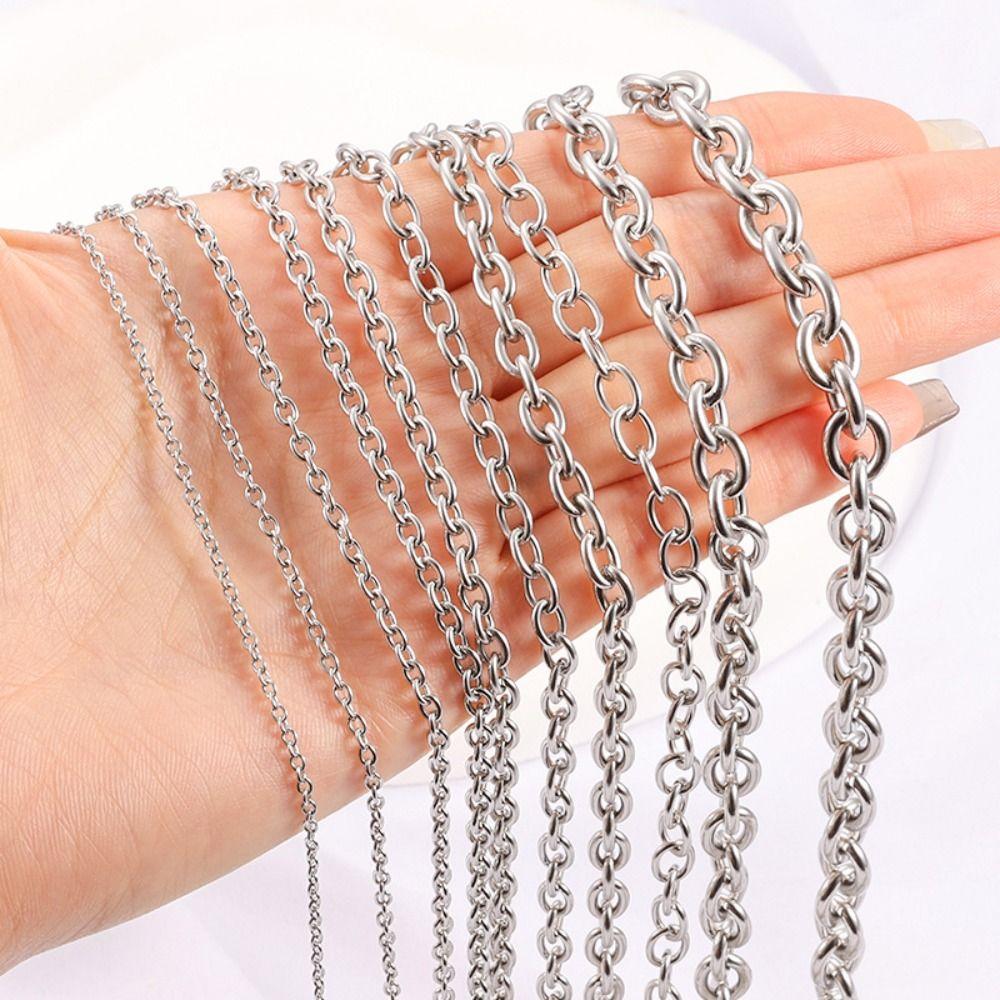 Gold Silver Cross Flat Chains DIY Jewelry Findings Jewelry Link Chains Bracelet Accessories