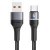 USAMS 6A USB Typ C Kabel LED Indikátor Lightning Kabel Pro iPhone 13 12 Huawei Samsung Xiaomi Mobilní Telefon PD 100W Rychlá Nabíječka