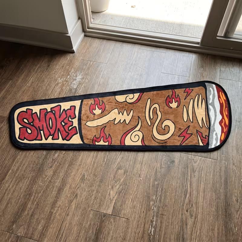 Creative Cigar-Shaped Rectangular Rug, Soft Non-Slip Entryway Mat, Bedroom and Living Room Rug, Home Decor