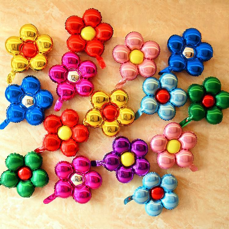 Qixi Valentine's Day Romantic Pink Heart & Star Balloons for Weddings & Birthdays