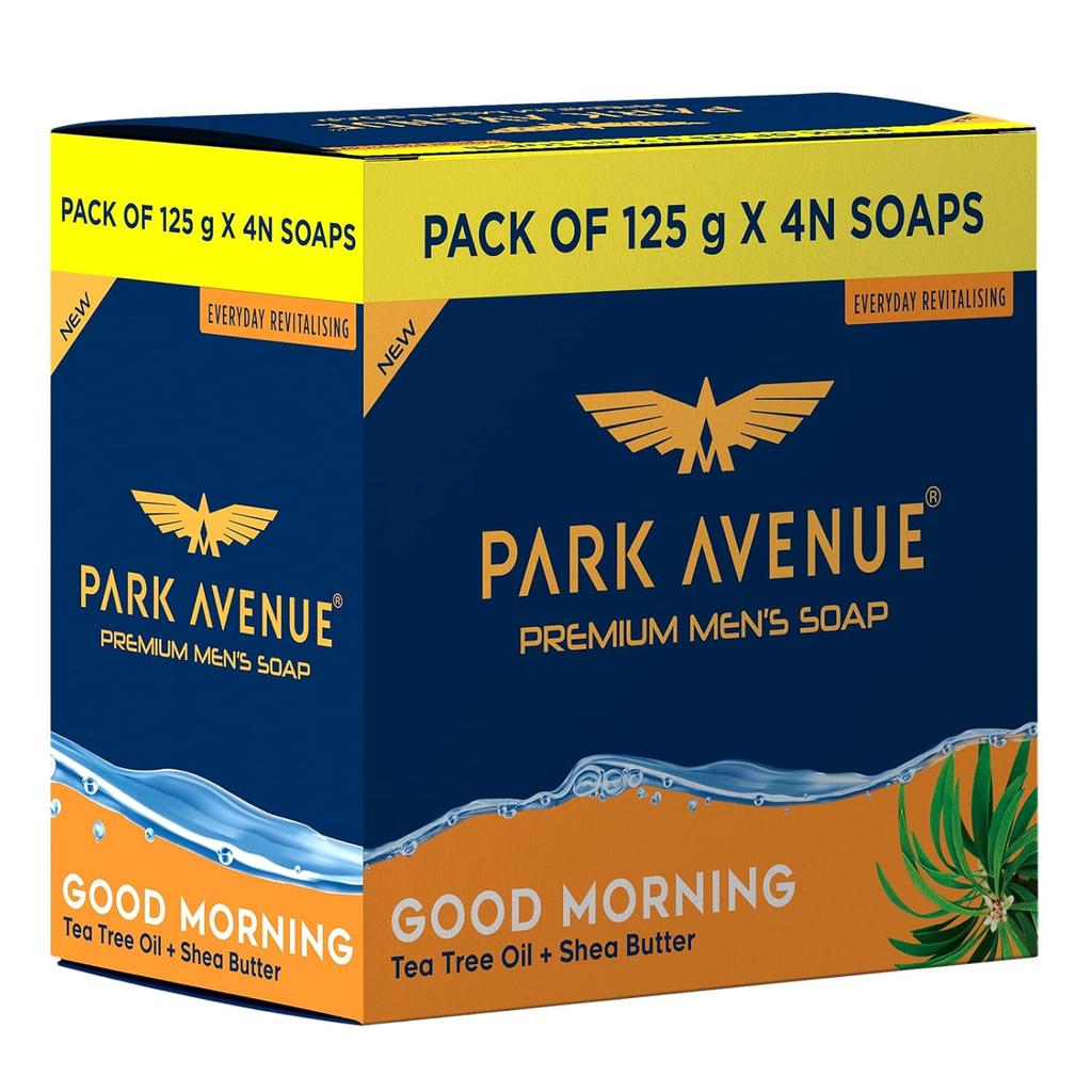 Park Avenue Premium Men’s Soaps Good Morning 125g X 4N Hydrating Bath Soap Moisturizing Fragrance
