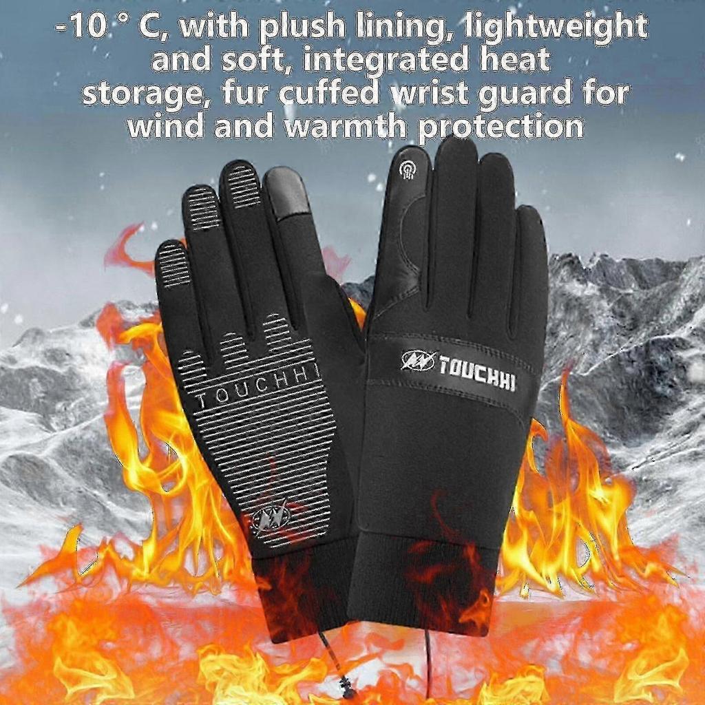 Waterproof Rechargeable Usb Heated Gloves with Touchscreen Function for Men