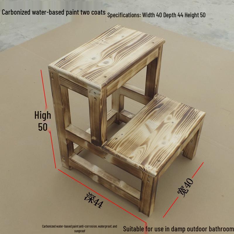 Compact Folding Solid Wood Step Stool & Ladder for Home Use