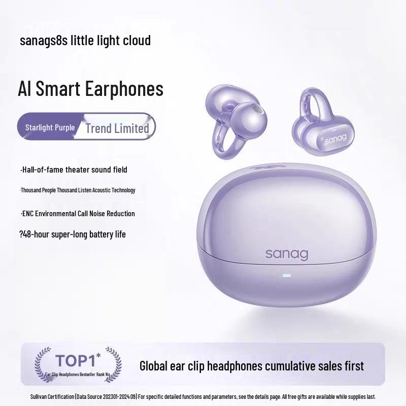 Sena S8SAI 2025 Bluetooth Ear-Clip Air Conduction Open-Ear Sports Earphones