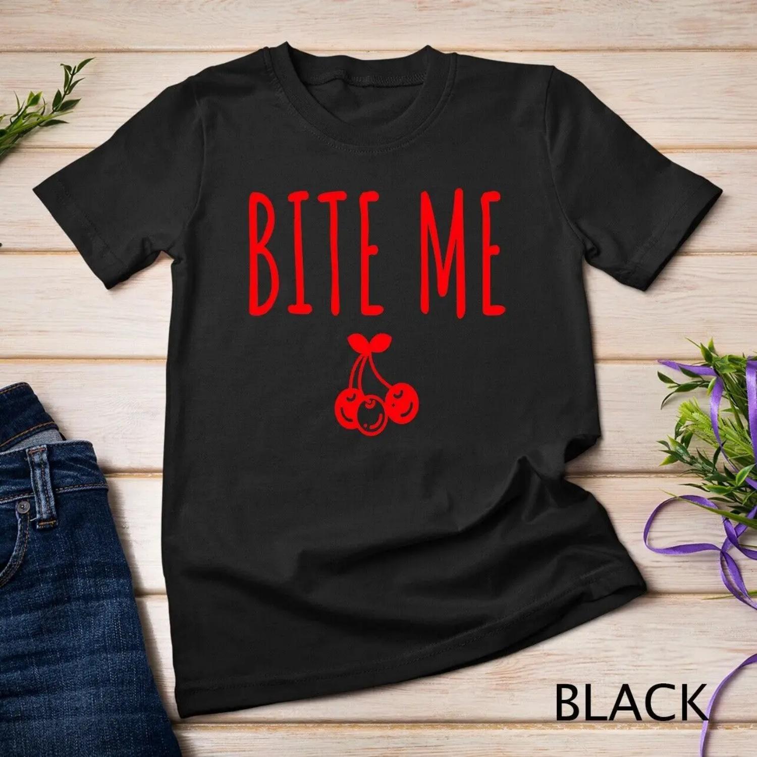 Funny Fruit Bite Me Cherry T Shirt S