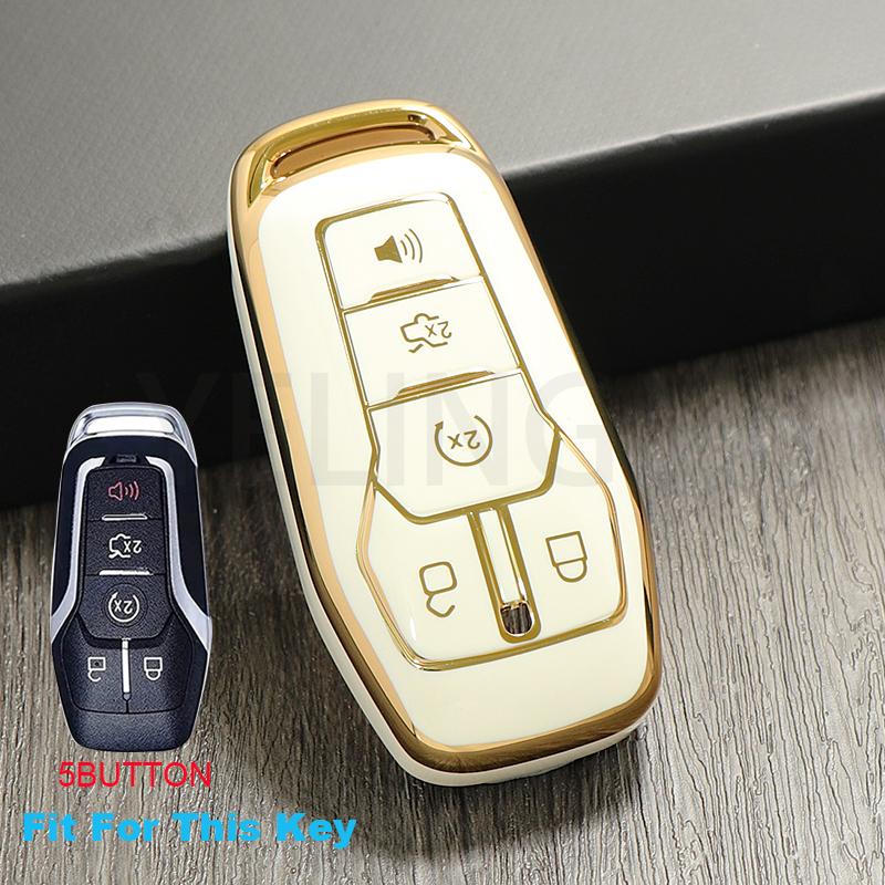 5 Buttons TPU Car Remote Key Case For Ford Fusion F-150 Edge Explorer Mustang Lincoln MKZ MKC Platinum 2016 F150 Lariat  Cover