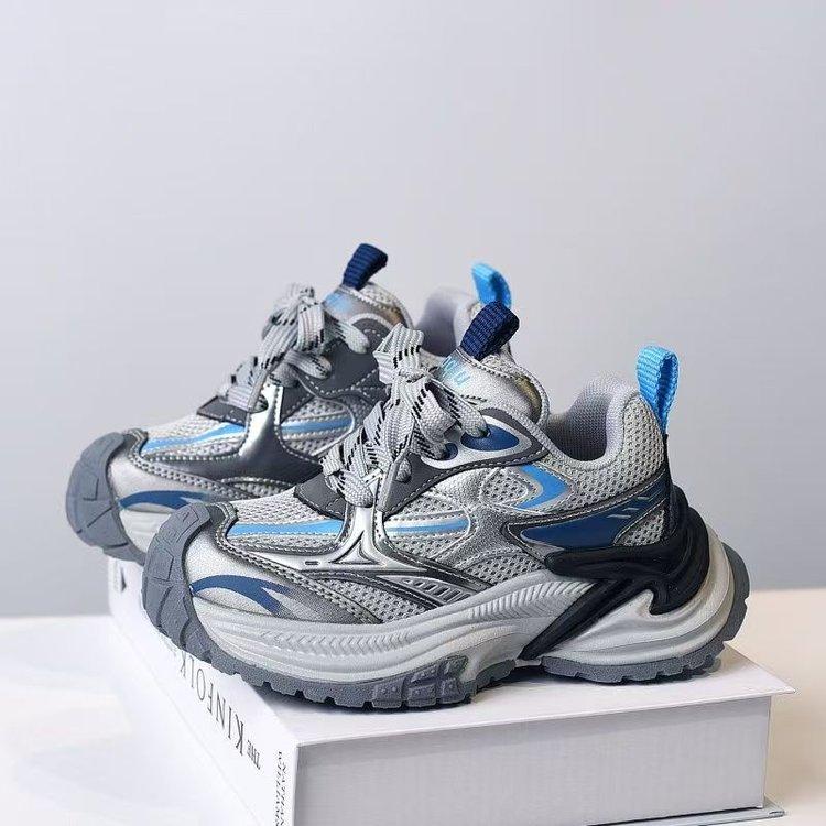 

Детская спортивная обувь 2025 осень новая папины кроссовки для мальчиков дышащие мягкие повседневные туфли для девочек для среднего и старшего возраста 37 yards inner length 22.8cm серебряный