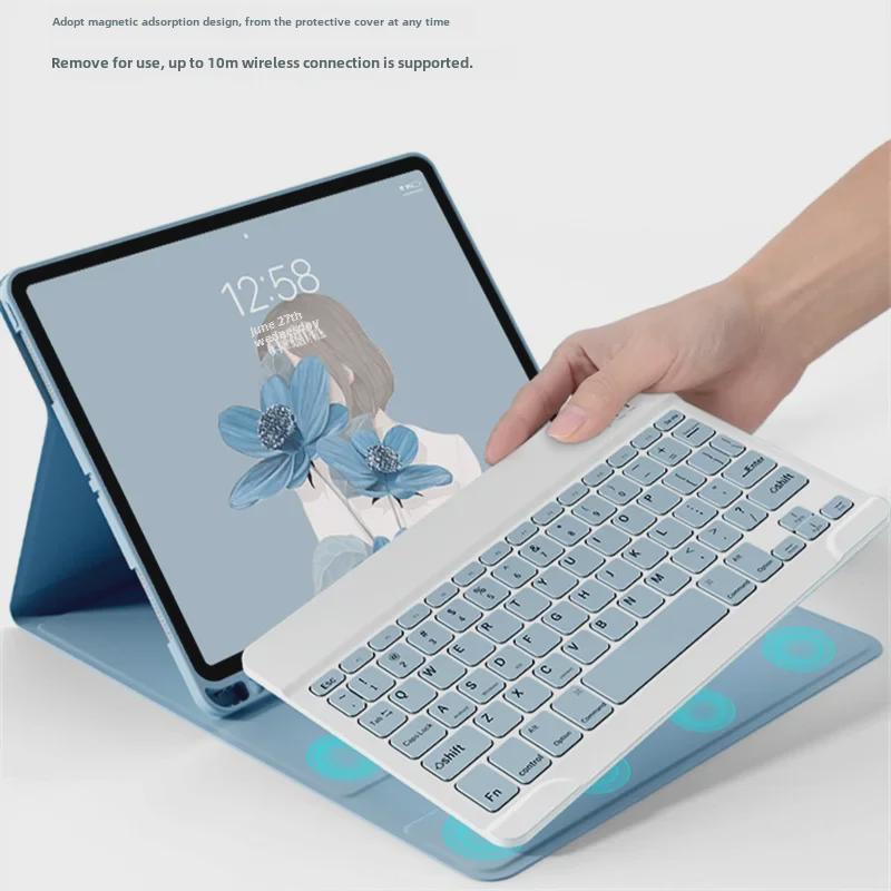Ochranný kryt iPad Mini6/Air5 s Bluetooth klávesnicí, slotem na pero a koženým pouzdrem pro Pro11/10.2/9.7.