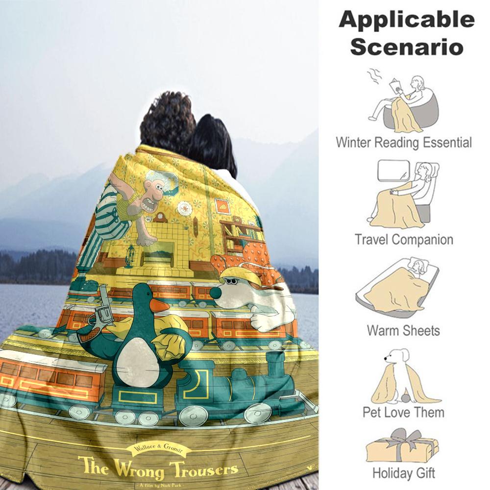 Wallace Gromit Blanket, High quality Comfortable for All Seasons, Home Decor, Warmth and Comfort