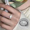 Korean S925 Silver Cross Military Flower Ring: Retro, Adjustable, Fashionable Hip-Hop Index Finger Design for Women.