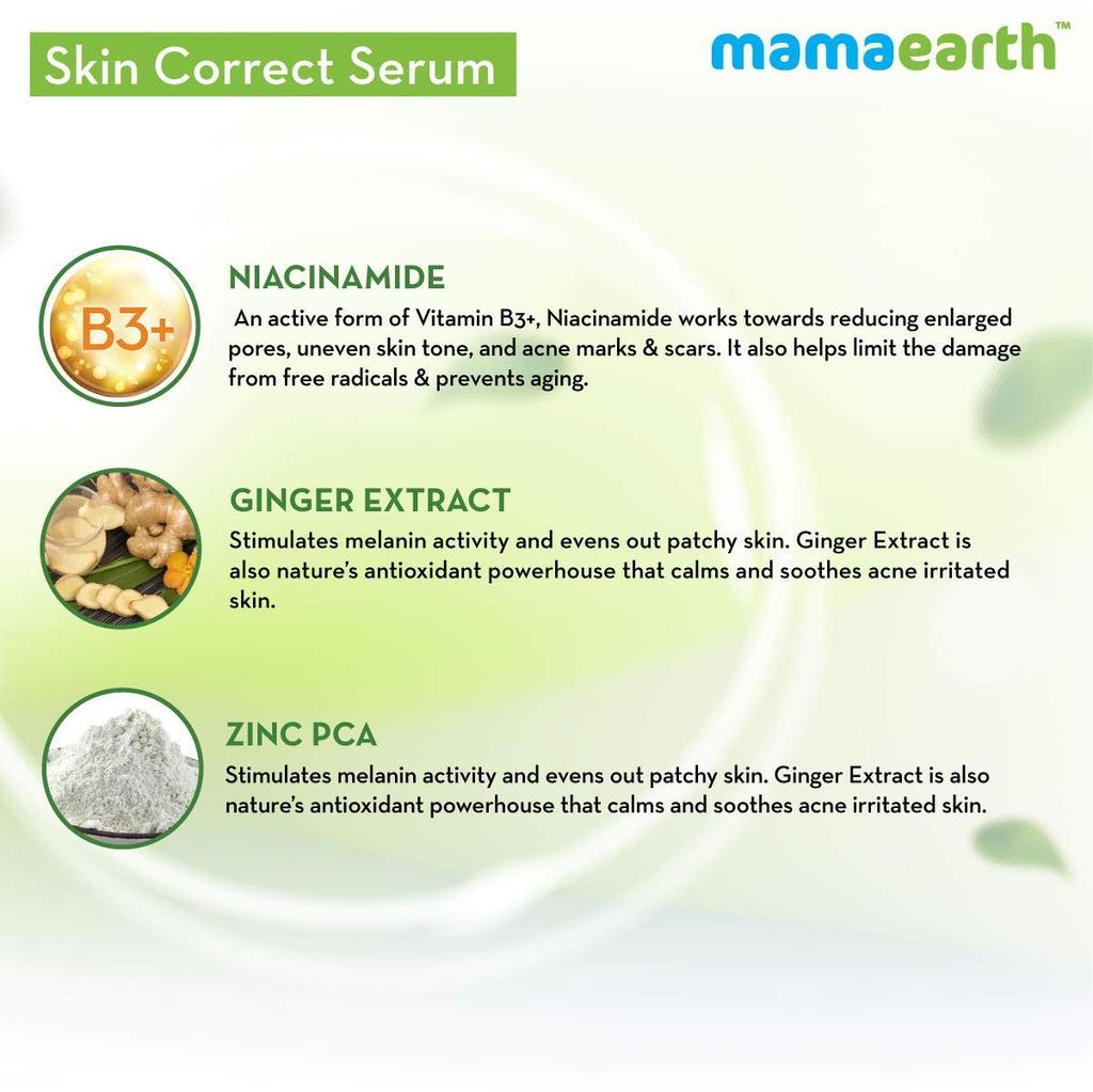 Mamaearth Face Serum 30ml – Niacinamide & Ginger for Glowing Skin – Fades Blemishes, Refines Pores