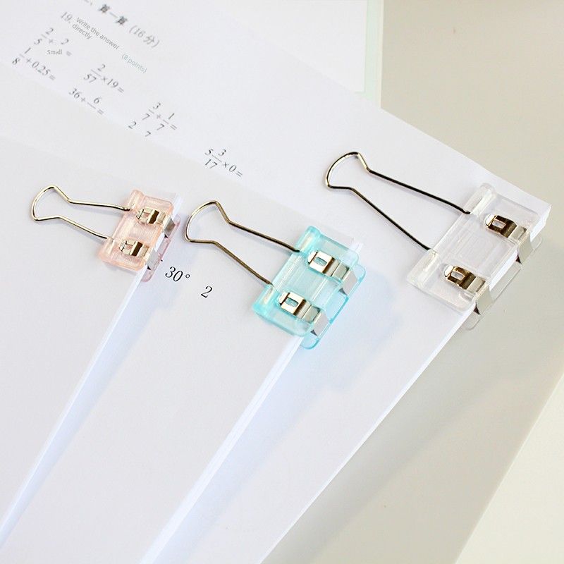 Large Long Tail Clip Office Supplies Binder Clip Transparent Test Paper Clip Small Size Medium Folder Folder Ticket Holder