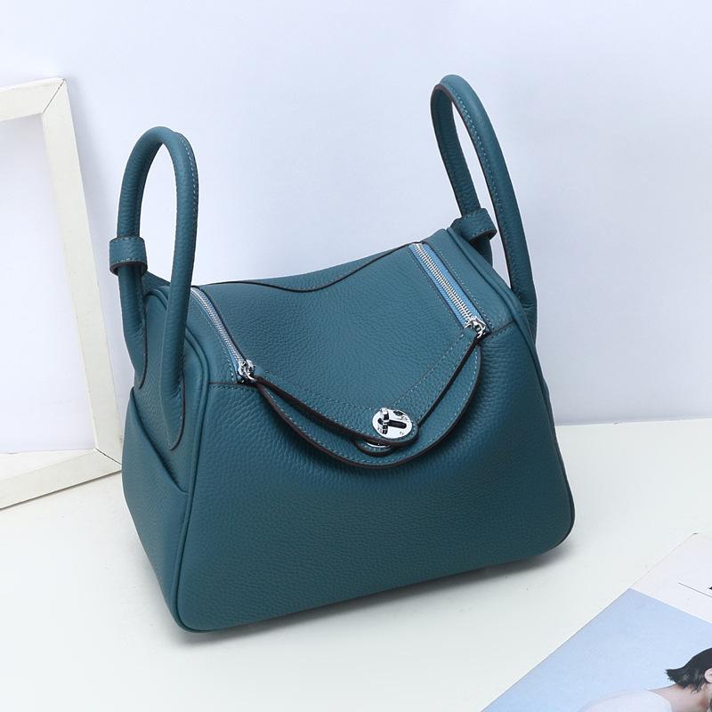 Cross-border Foreign Trade First-layer Cowhide Pillow Bag Fashionable Versatile LD Bag Doctor Bag Large Capacity Underarm Shoulder Bag Women