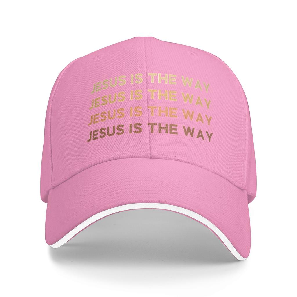 Jesus Is The Way Christian Faith Typography Baseball Caps Hip Hop  Sandwich Hat Unisex Adjustable Sun Cap Outdoor