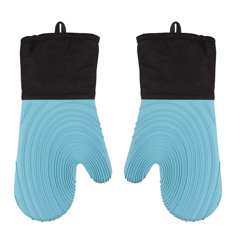 Heat-Resistant Silicone Oven Mitts with Cotton Lining