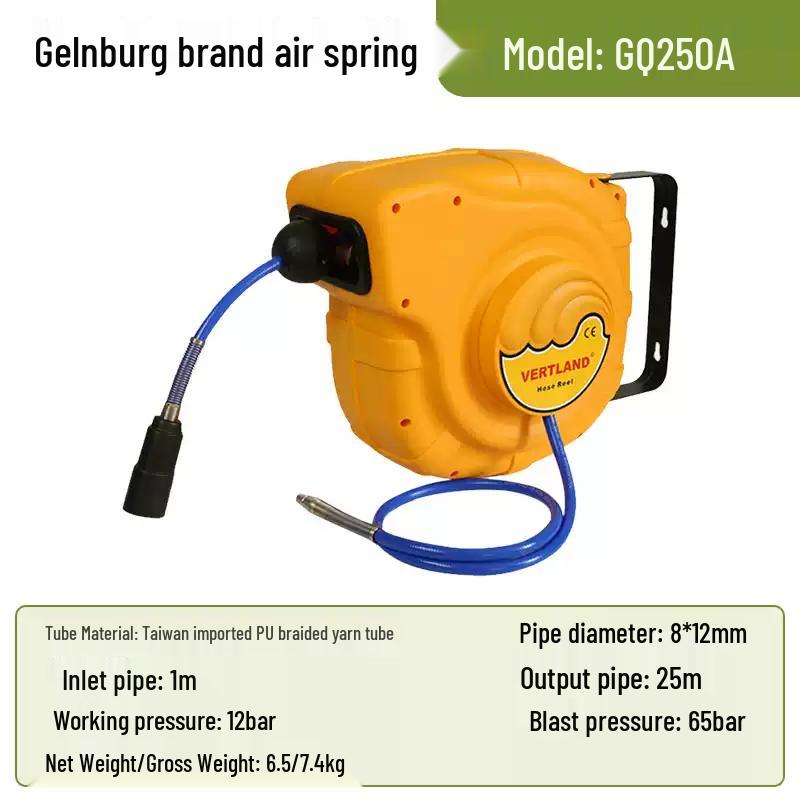 Greenberg Automatic Ret retractable Air Hose Reel CN plug (adapter included) 25m