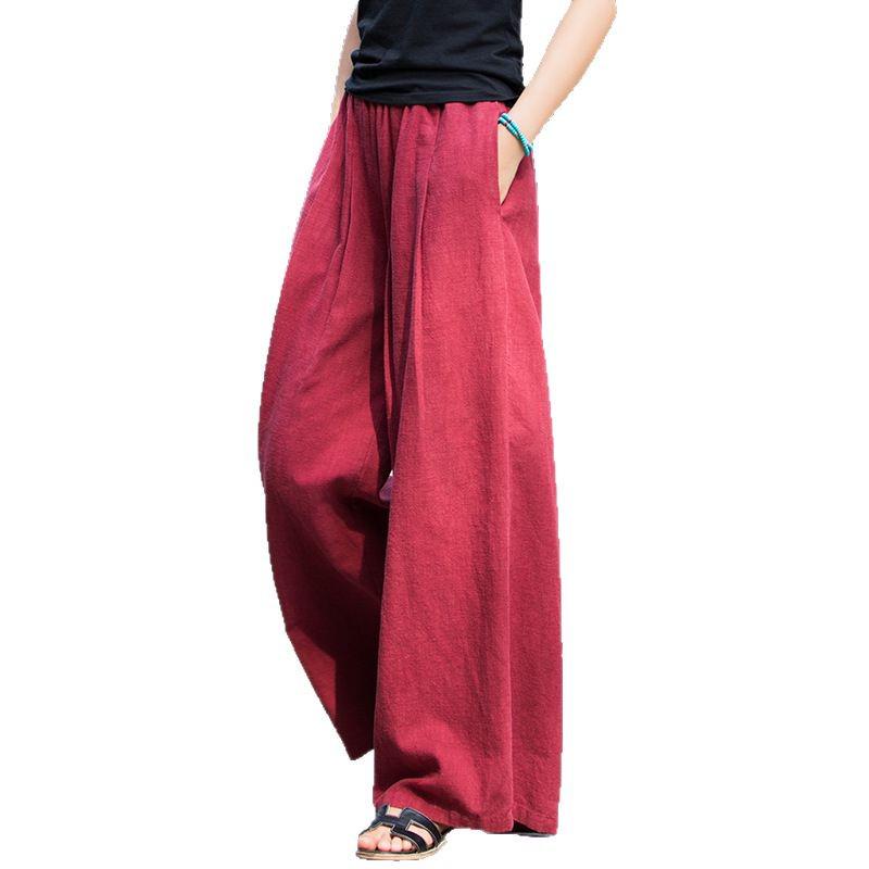 Women's Wide Leg Ramie Cotton Linen Pants - Spring/Summer 2025 Collection